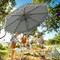 Costway 10 FT Patio Umbrella with Crank Tilt Adjustment Ruffles Vented Top 8 Ribs Beige/Brown/Gray/Blue/Red